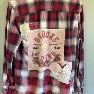 Brooks & Dunn Plaid Shirt with Patchwork